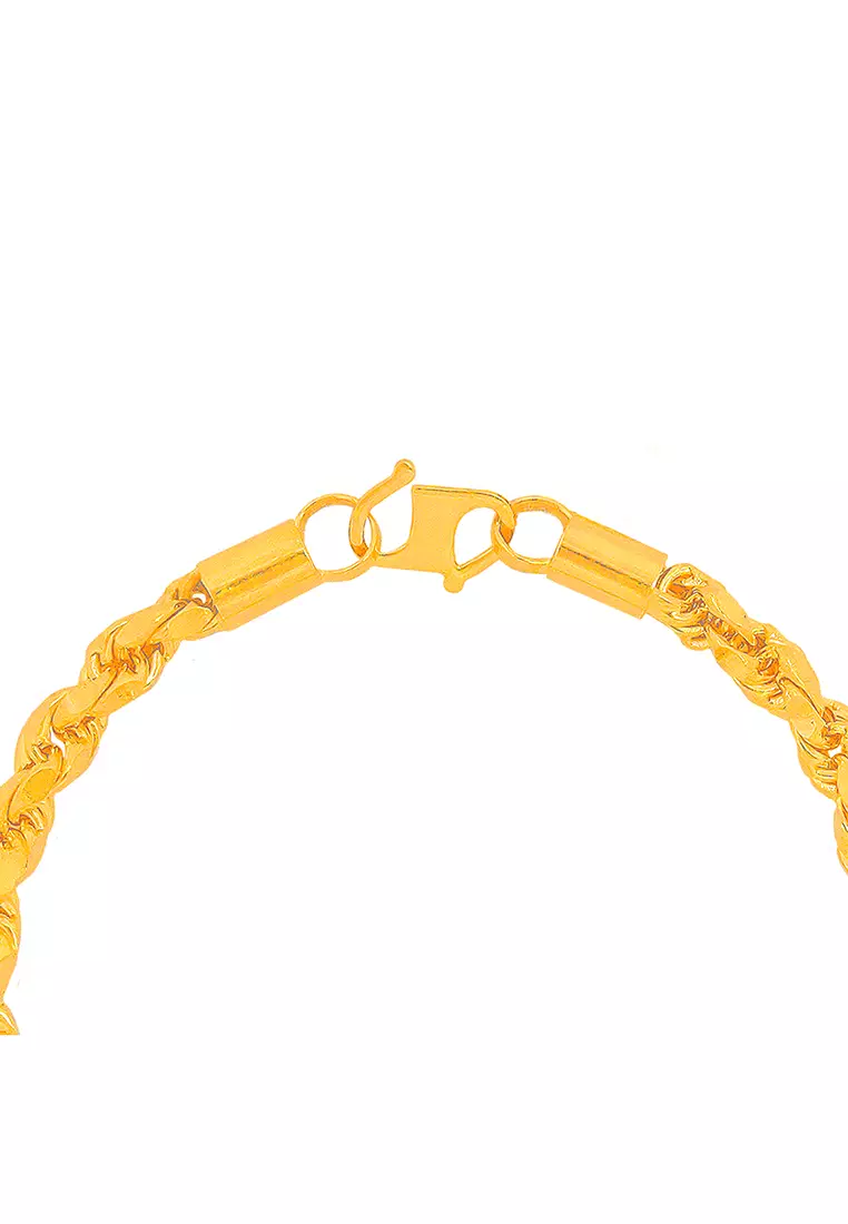 375/9K Gold Solid Rope Necklace R003 (4MM, 52CM)