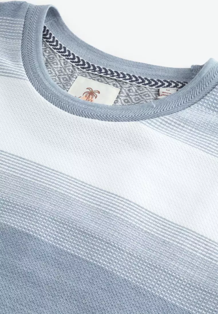 Buy NEXT Textured Stripe T-Shirt 2025 Online | ZALORA
