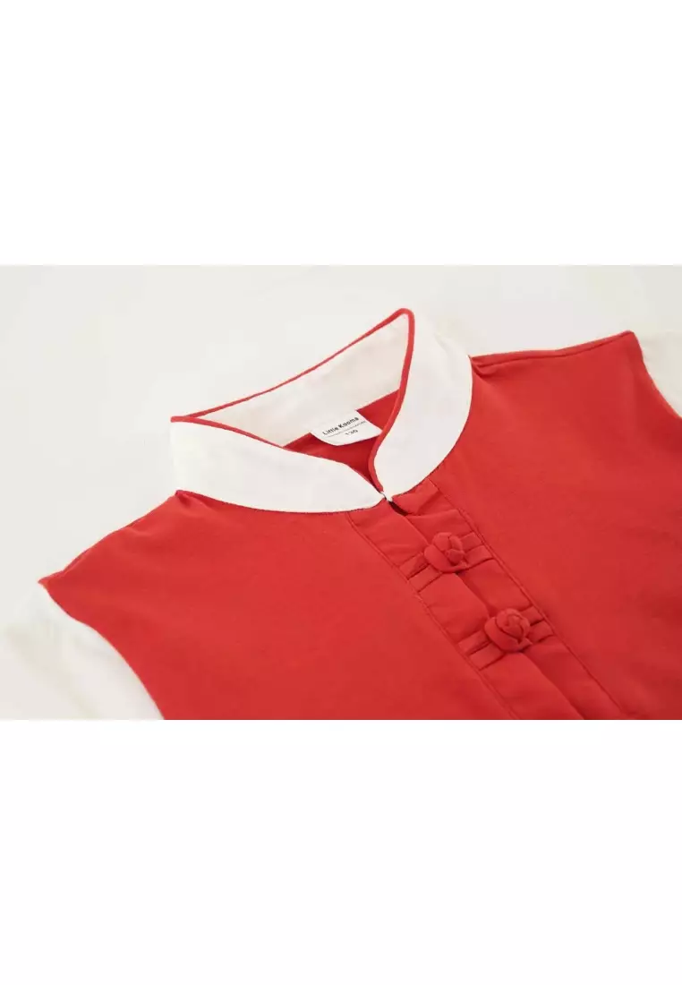 尊貴鳳凰旗袍權力與新生的象徵嬰兒兒童男童唐裝漢服套装上衣短褲春節中國拜年服0837