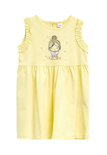 LC WAIKIKI yellow Crew Neck Printed Cotton Baby Girl Dress 14676KACCE6BFBGS_1