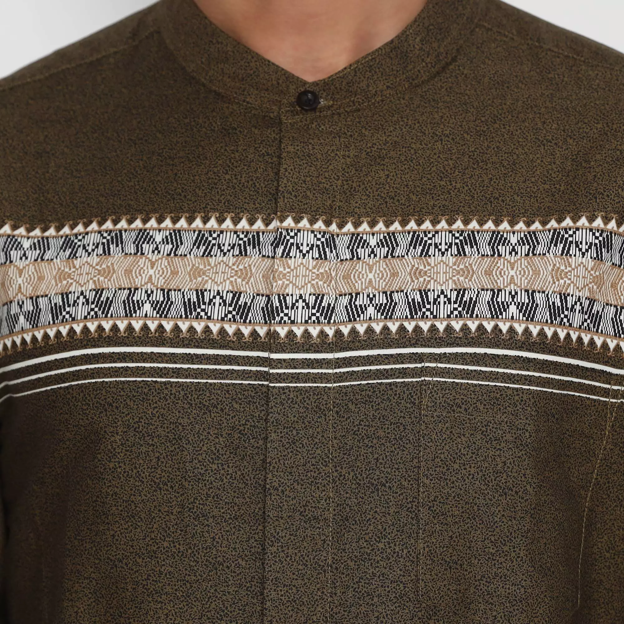 Platini Kemeja Koko Pria Lengan Panjang Katun Coklat 961190