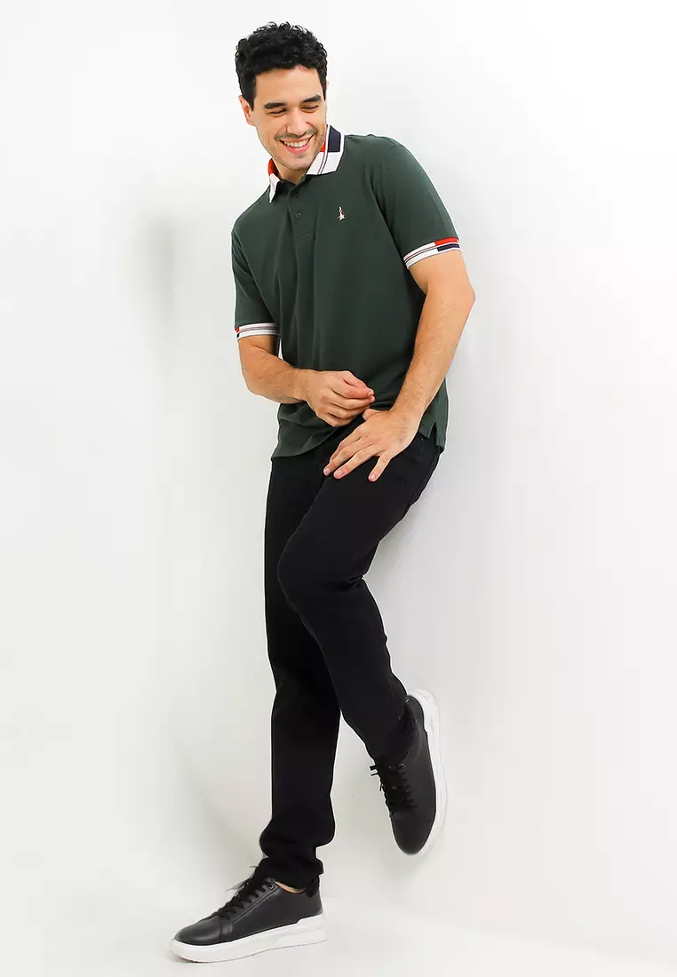 Loup Jacquard Collar Polo Shirt