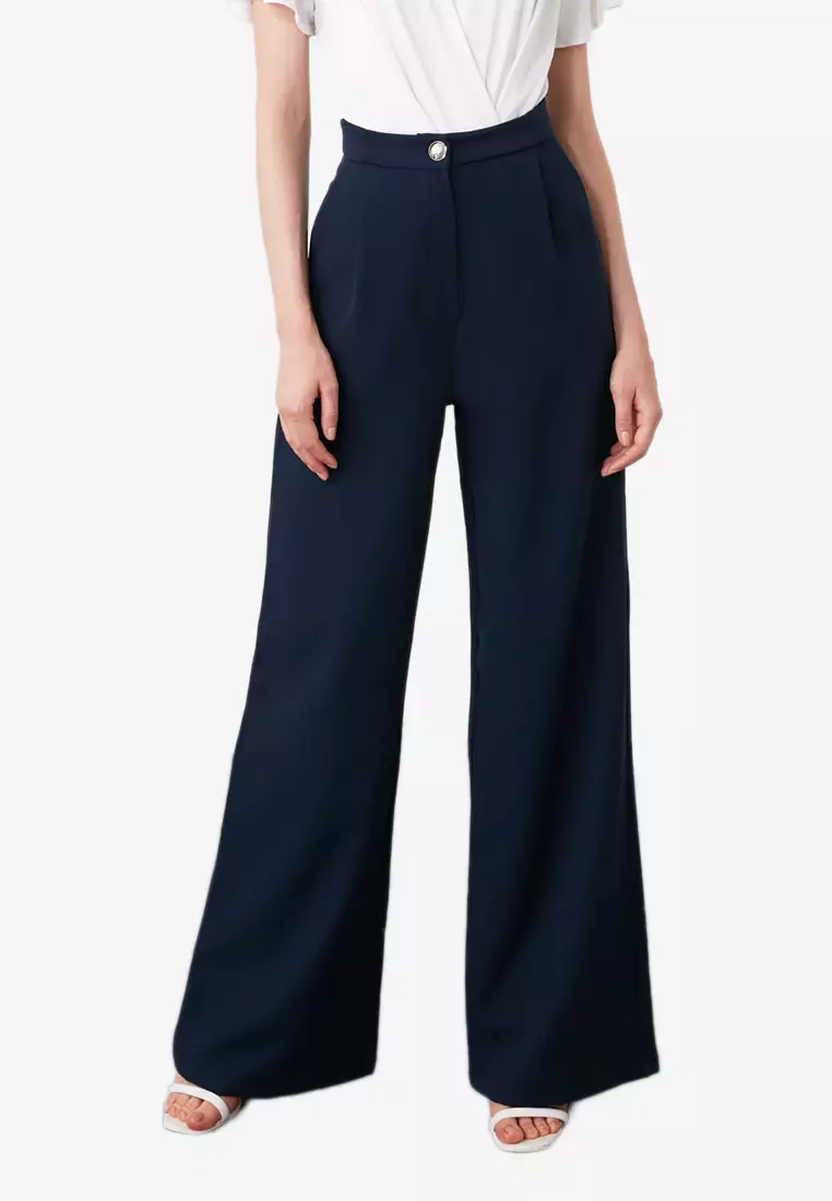 Trendyol Wide Leg Woven Tall Trousers 2024, Buy Trendyol Online