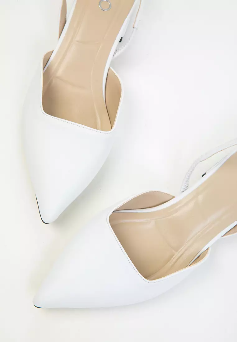 White Women's Classic Heeled Shoes 20318