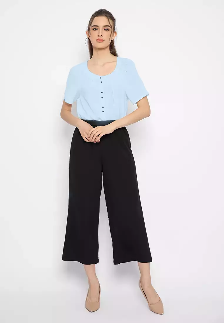 Casual Black Women Long Culottes By Brilliant Girl Warna HITAM