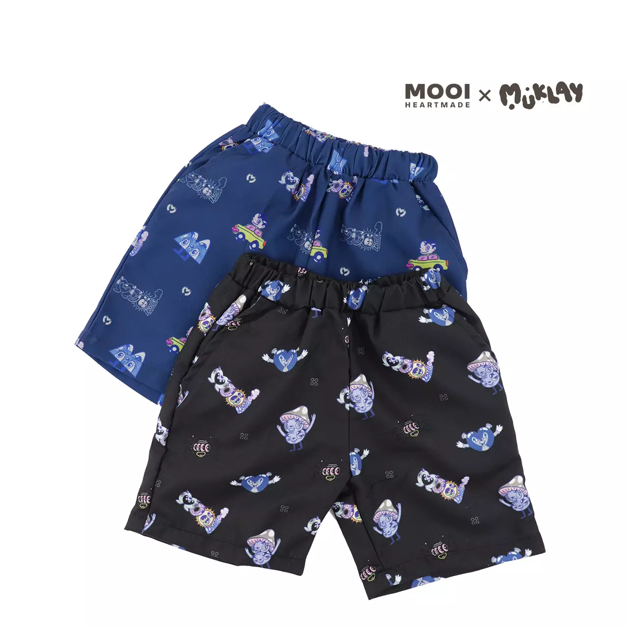 Mooi X Muklay Setelan Anak Laki-laki Kemeja Anak Basic Shirt Set - White