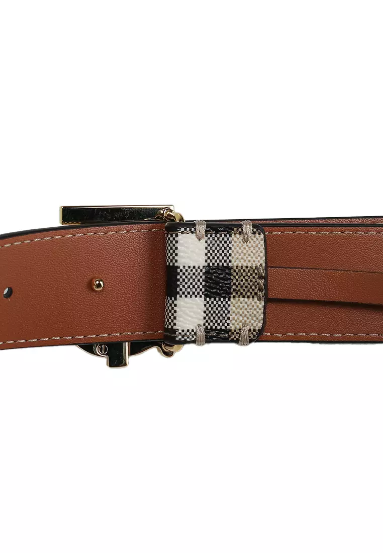 TB Monogram Check Belt 30mm (ct)