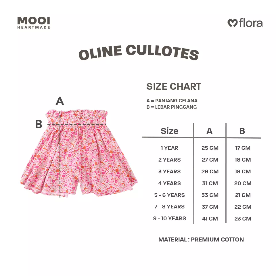 Mooi Celana Pendek Anak Perempuan Oline Cullotes Pants - Tosca