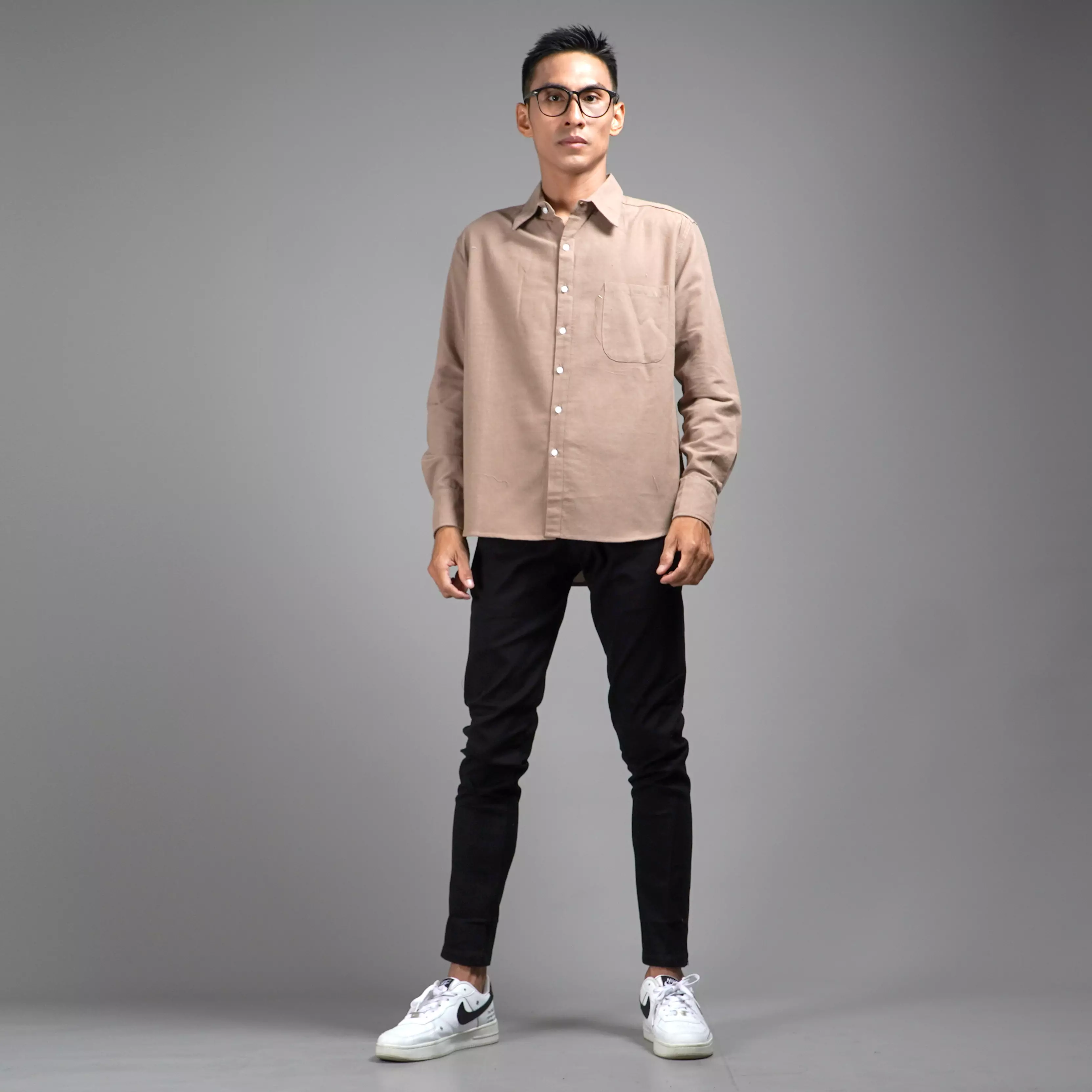 FERNANDO Kemeja Long Sleeve Shirt Kemeja Linen Pria - COKSU