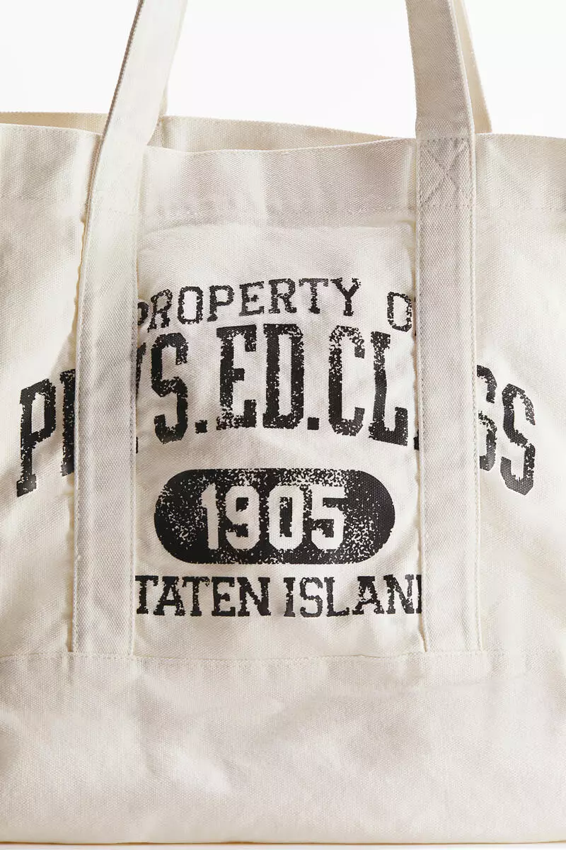 Printed canvas tote bag