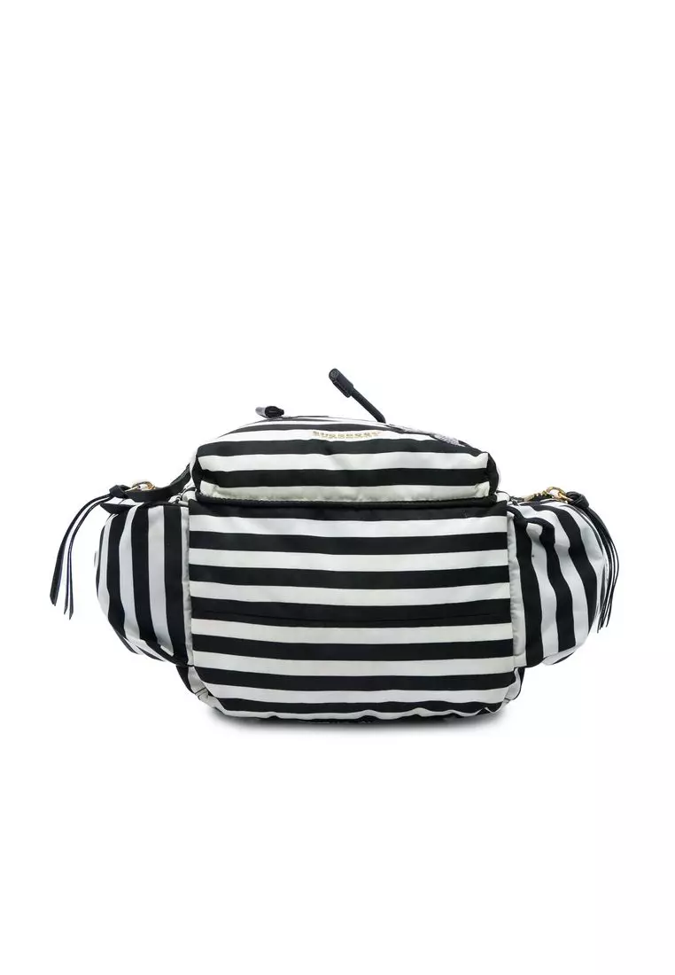 Pre-Loved Burberry Medium Striped Nylon Runway Backpack