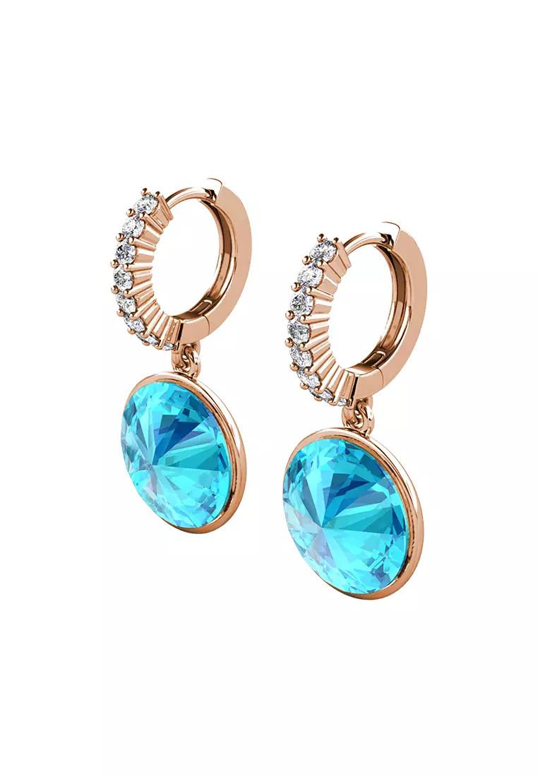 Callista Round RG Aquamarine - Anting Crystal by Her Jewellery