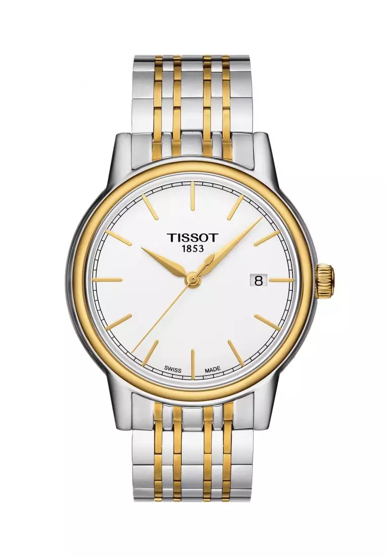 Buy Tissot Carson Gent Two Tone Stainless Steel Bracelet And White Dial Quartz Watch T