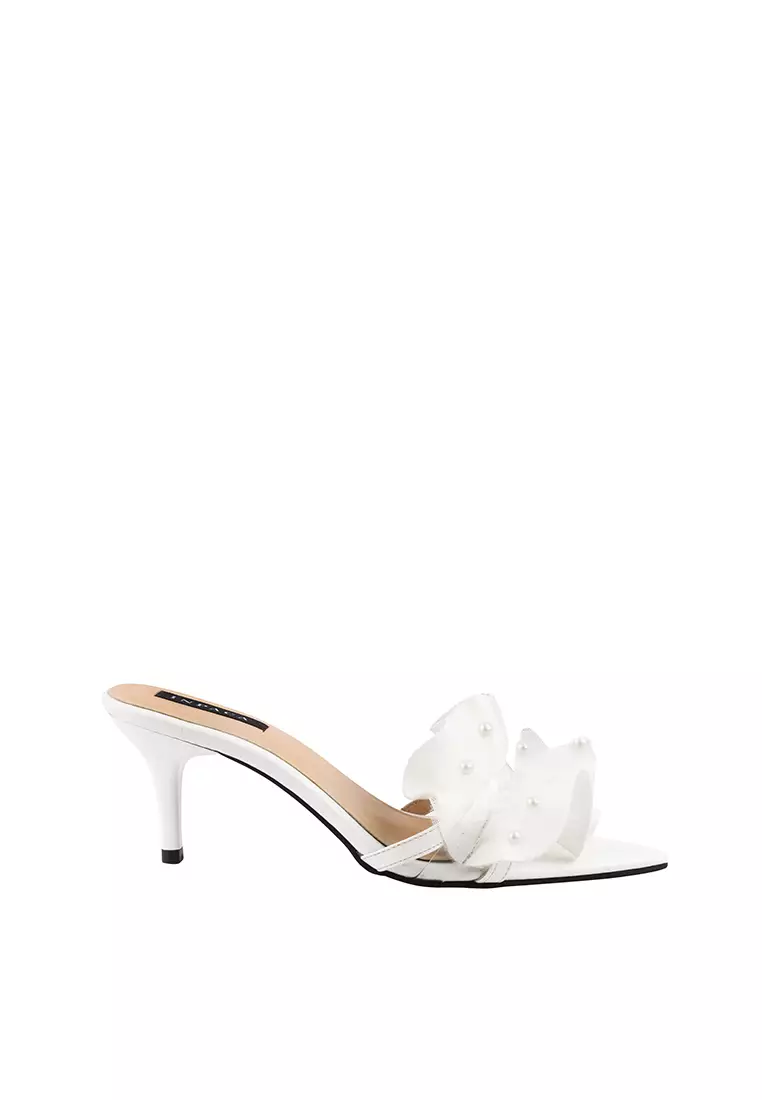 Carole Ruffle Heels with Pearl