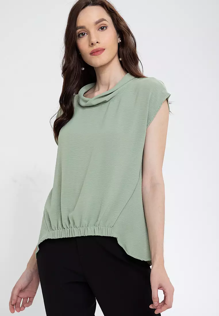 Latrice Cowl Neck Continuous Sleeve Top