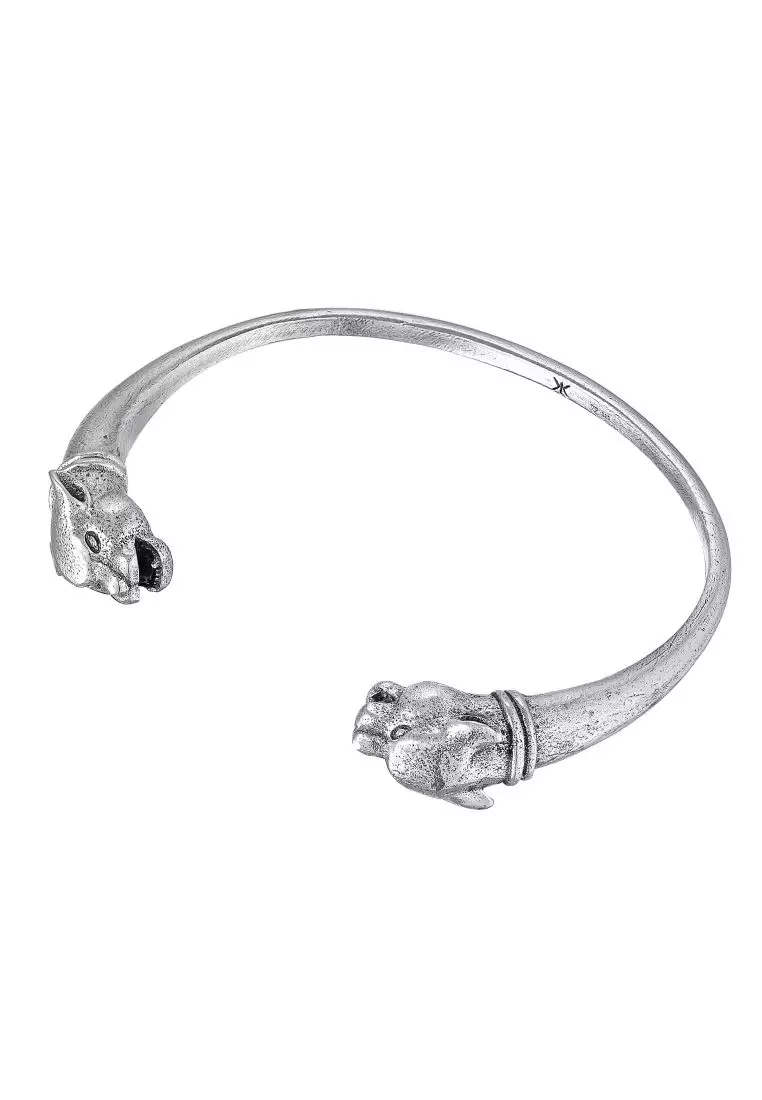 EXCLUSIVE Gelang Perhiasan Perak 925 Pria Bangle Panther Masculine Animal Symbol