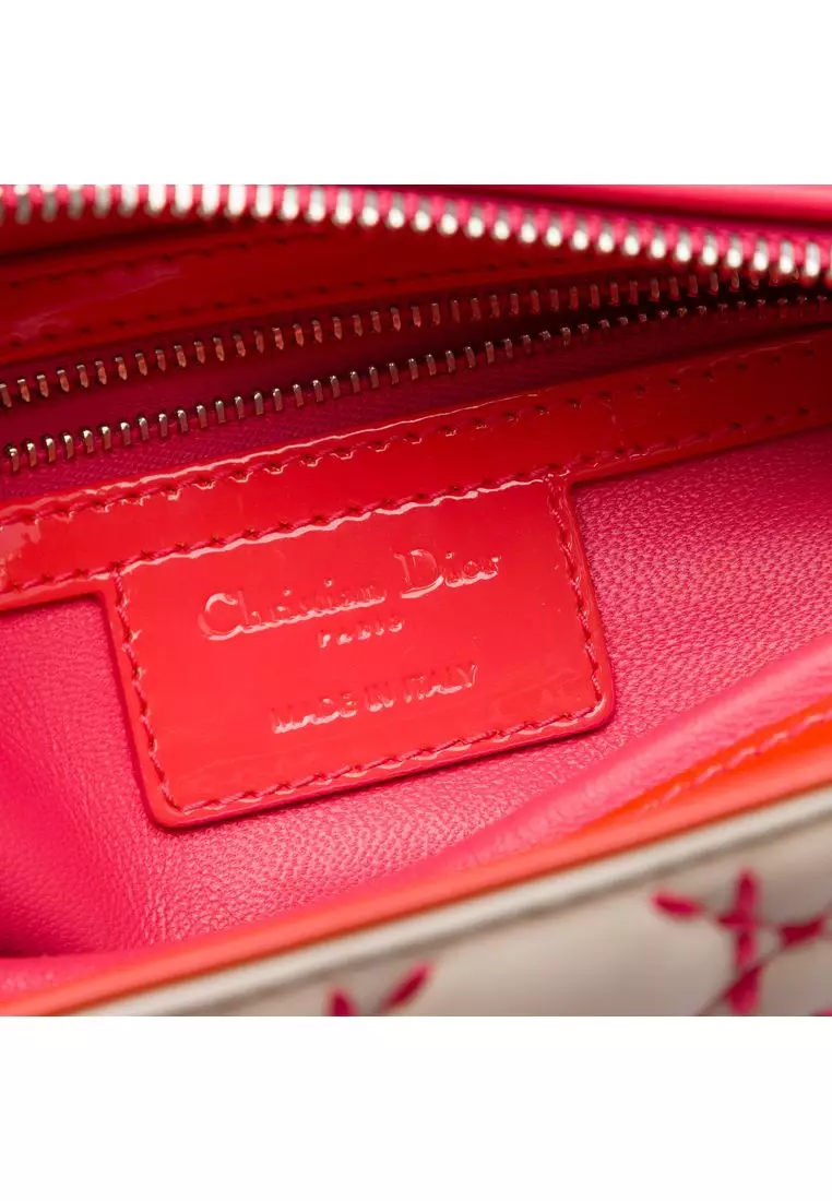 Pre-Loved Dior Medium Lambskin Cannage Stitched Lady Dior
