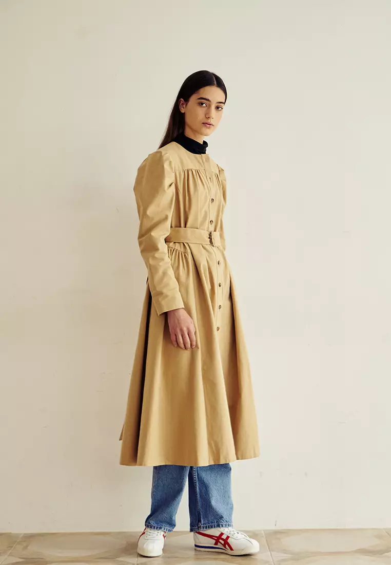 Belted trench dress clearance