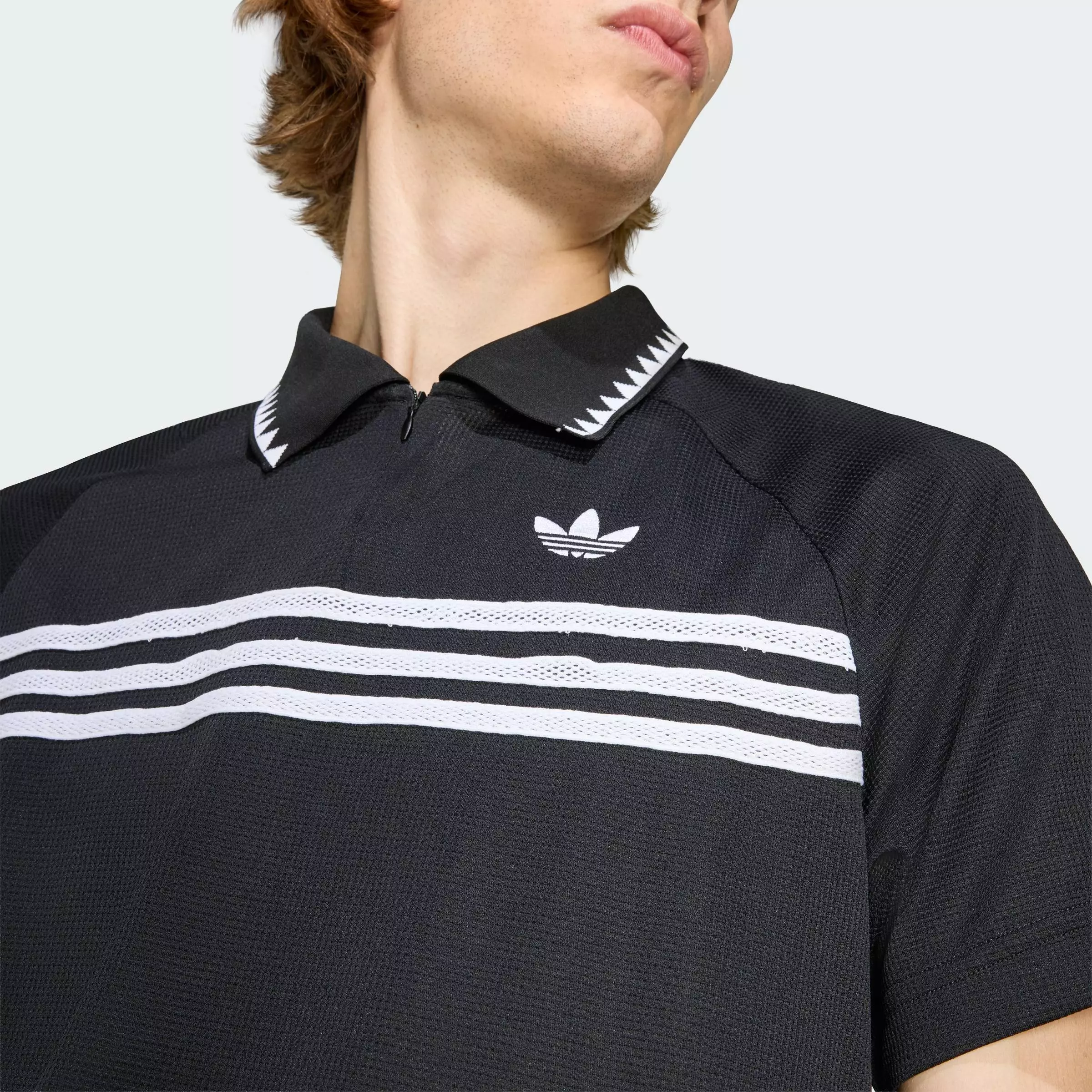 Lifestyle Chest Stripes Slim Polo Shirt Men Black KE2141