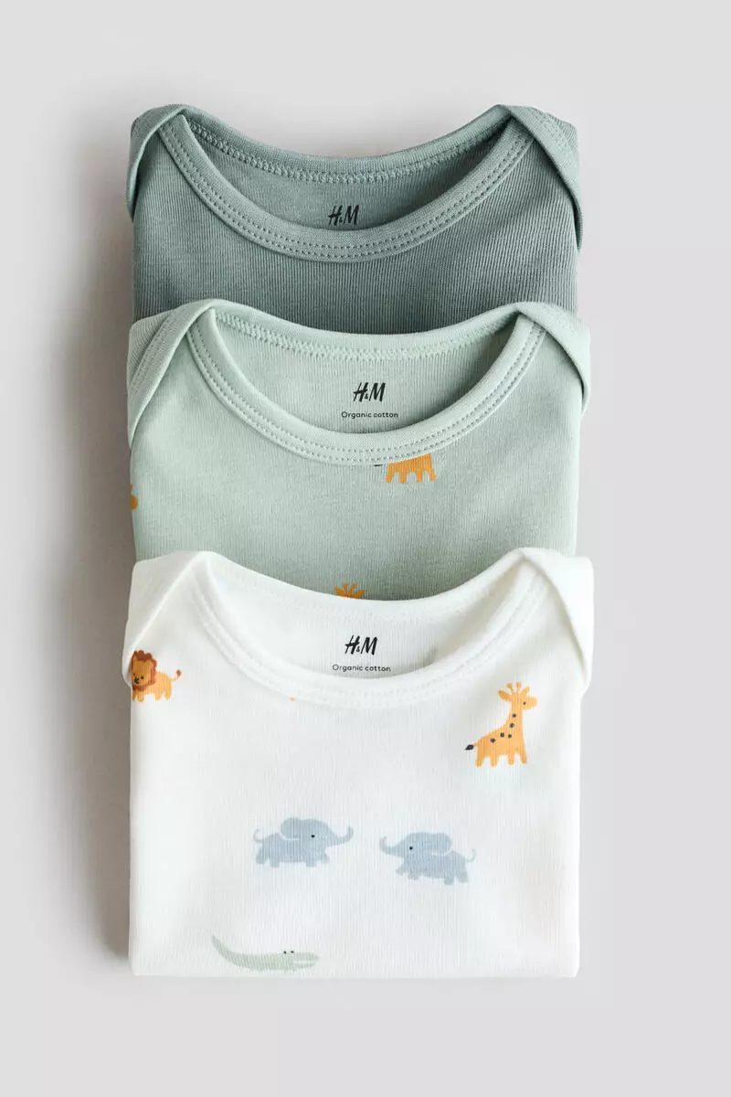 3-pack cotton envelope-neck bodysuits