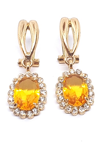 BELLE LIZ orange Aline Gold Pretty Gem Simple Earrings 26B7DAC9DBD4D2GS_1