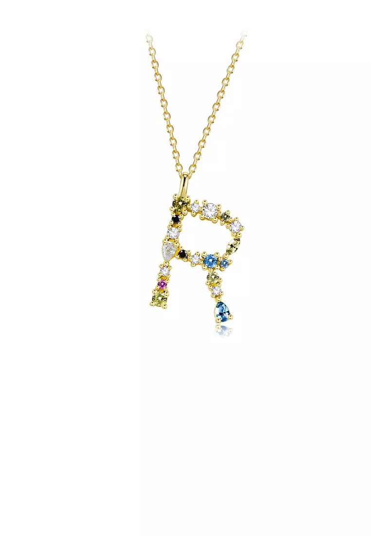 R charm necklace discount