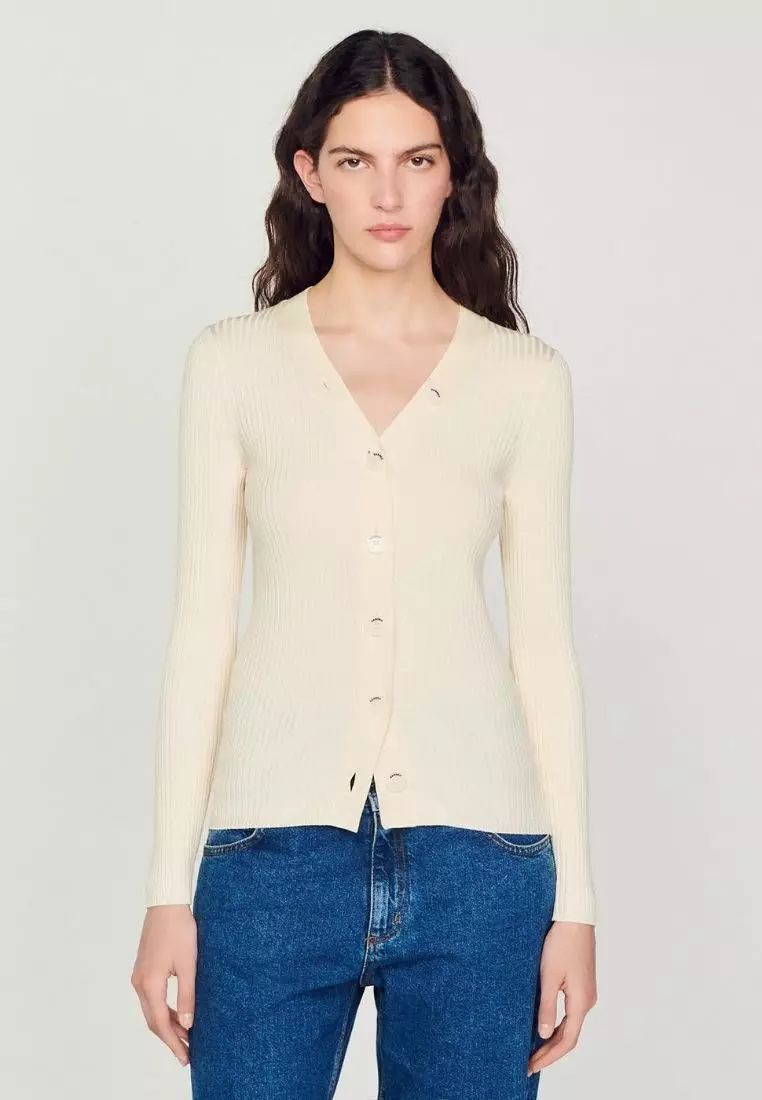 Sandro long cardigan with top long sleeves