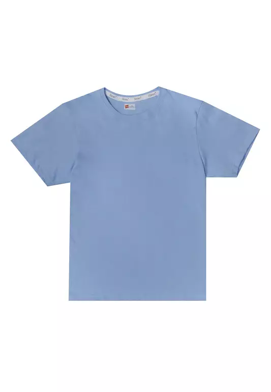 Hanes Mens Blue Round Neck T-Shirt
