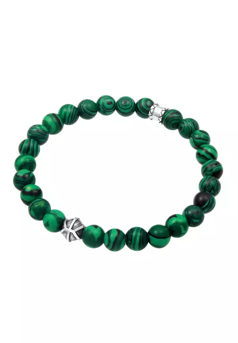 EXCLUSIVE Gelang Perhiasan Perak 925 Pria Synthetic Malachite Oxide