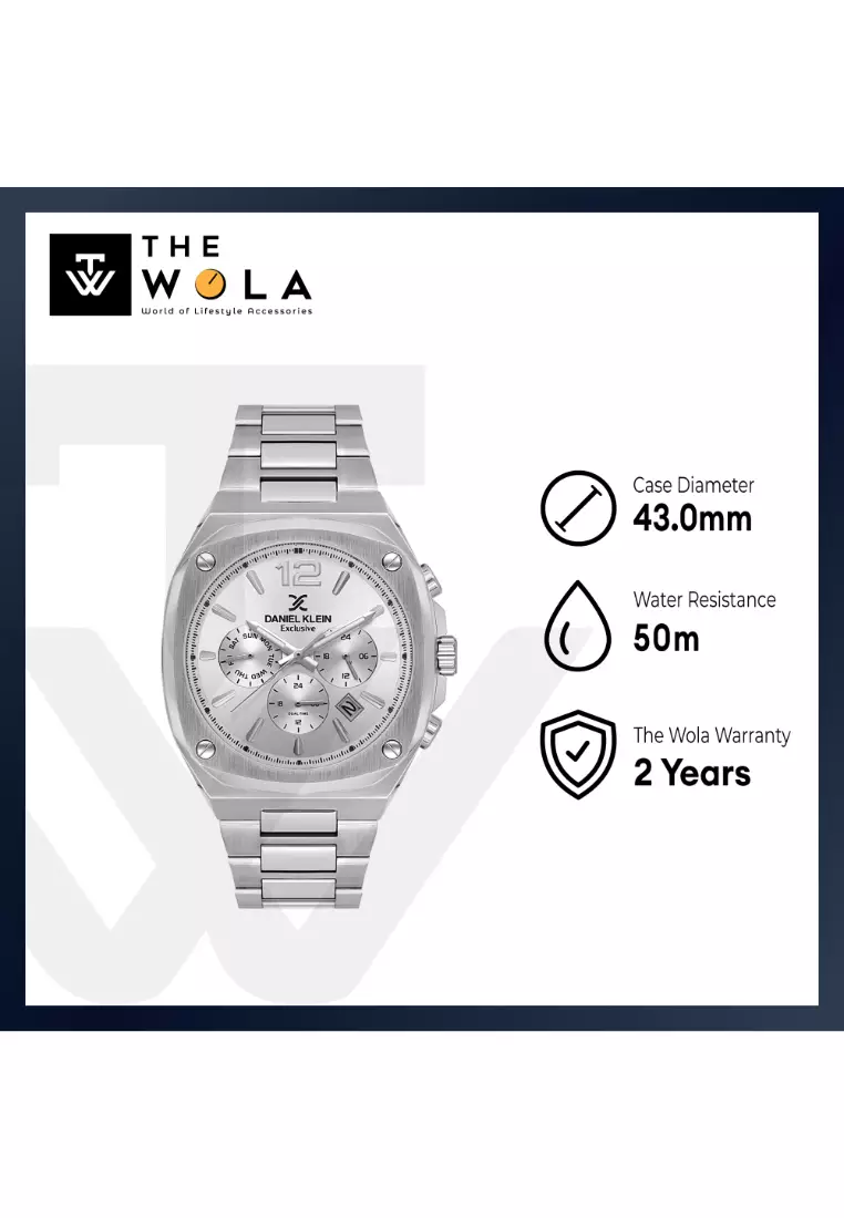 Men Chronograph Silver Stainless Steel Watch DK.1.14215-1