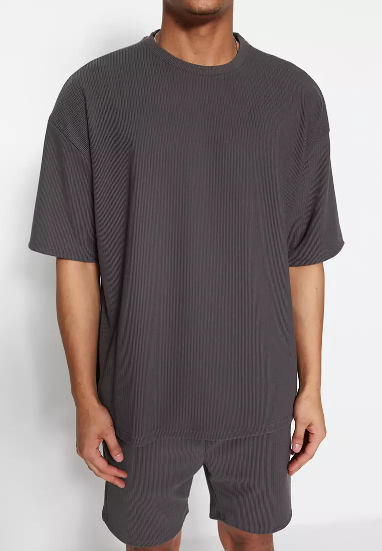 Crew Neck Textured T-Shirt