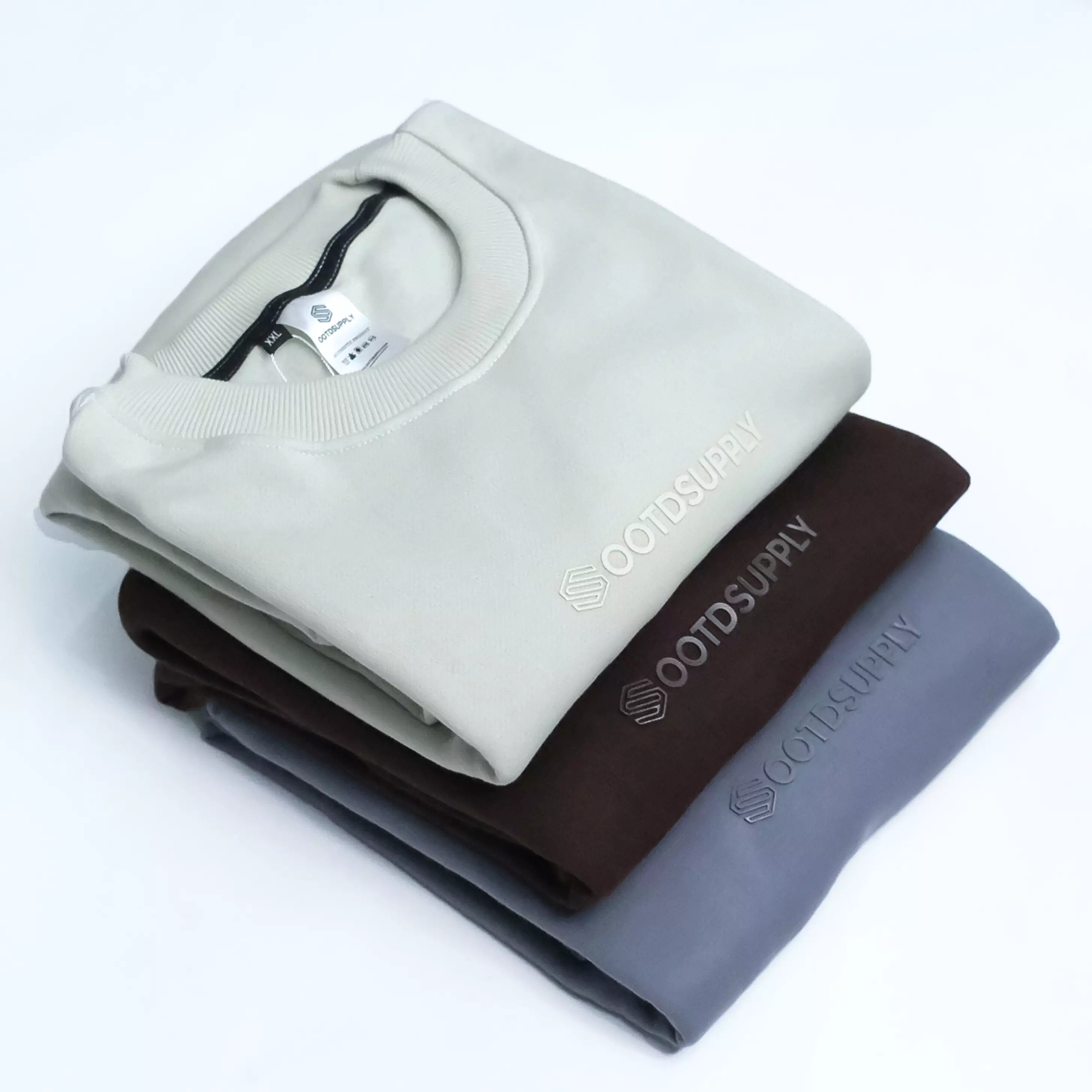 OOTDSUPPLY Crewneck Highdensity Glory SageI Sweater Pria and Wanita