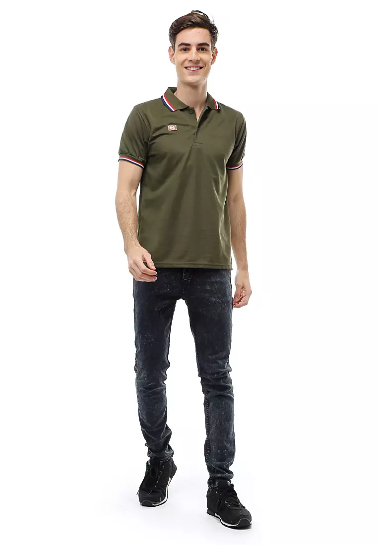 Jack Atasan Formal Kaos Polo Pria Short Sleeve Material Cotton ORIGINAL - Army