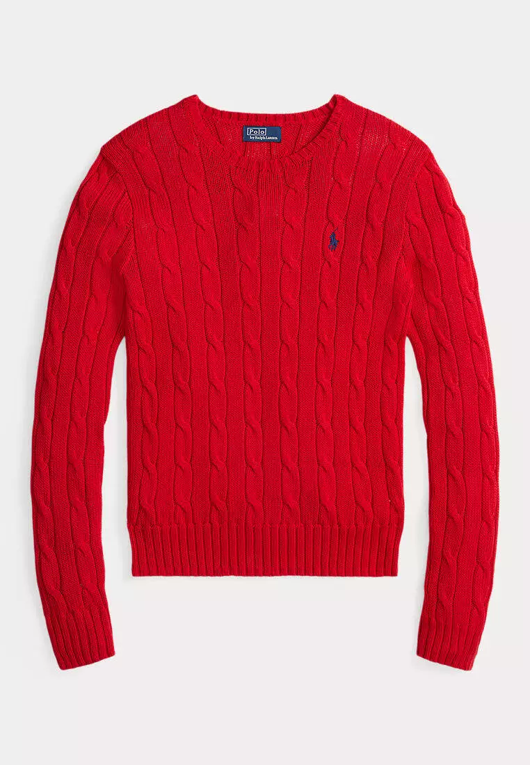 Cable-Knit Cotton Crewneck Sweater