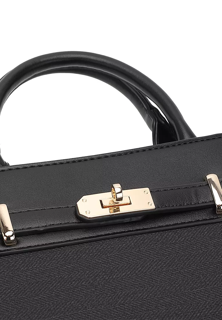 Women's Top Handle Bag / Sling Bag / Crossbody Bag / Shoulder Bag (Tas Tangan Wanita / Tas Selempang Wanita / Tas Bahu Wanita) - Hitam