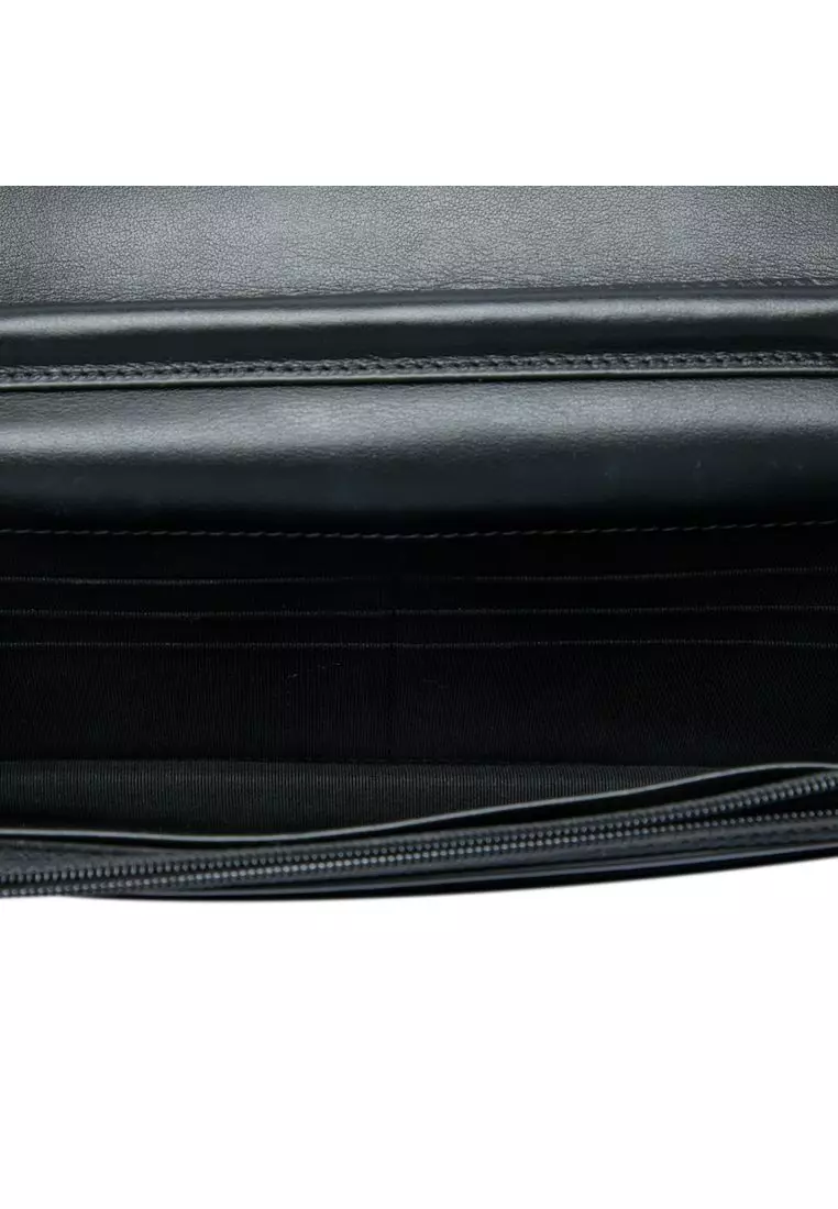 Pre-Loved Chanel Quilted Aged Calfskin So Black Gabrielle Wallet On Chain
