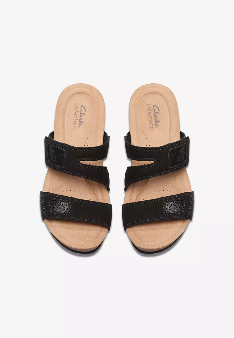 Calenne Maye Wedge Sandals Black Combi