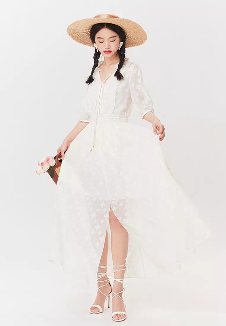 Embroidered Lace Maxi Dress