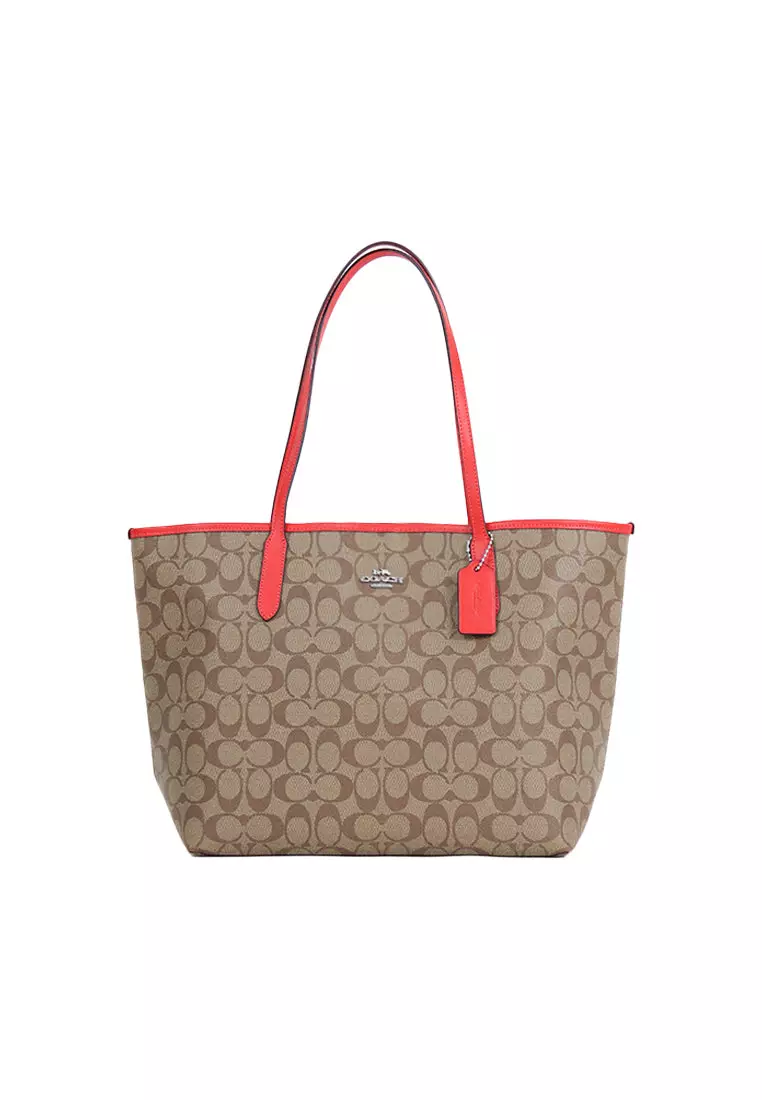 Coach red tote 2025