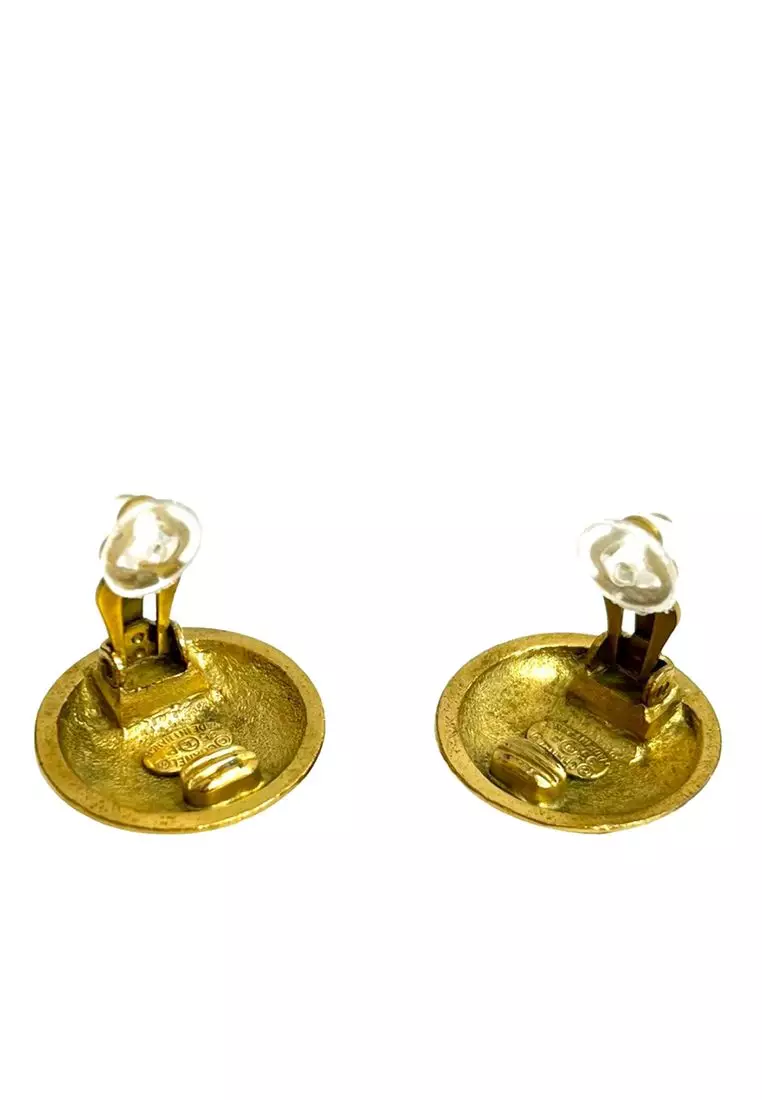 Pre-Loved Chanel Cc Gold Plated Clip On Earrings