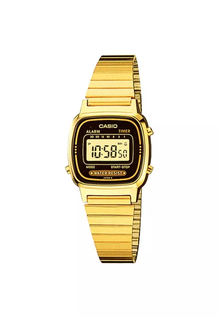 Casio vintage digital watch gold outlet