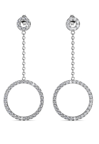 Her Jewellery silver Ariel Droplet Earrings - Made with Swarovski Crystals D3FA4AC1207C8FGS_1