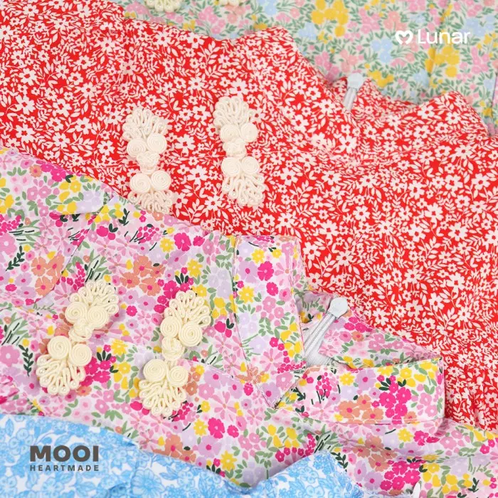 Mooi Dress Anak Perempuan Lunar Collection Rosie Cheongsam Dress - Pink Fushia