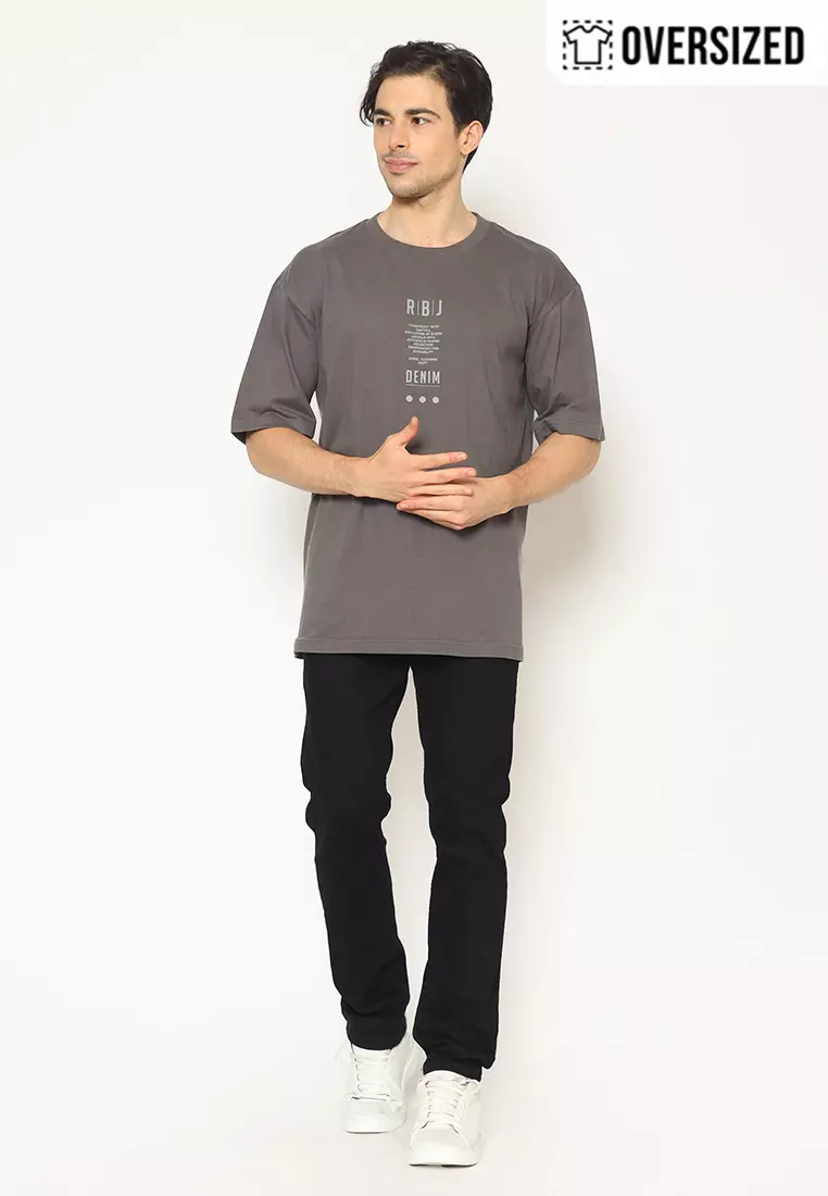 RBJ T-Shirt Cotton Oversized Pria 2079131671