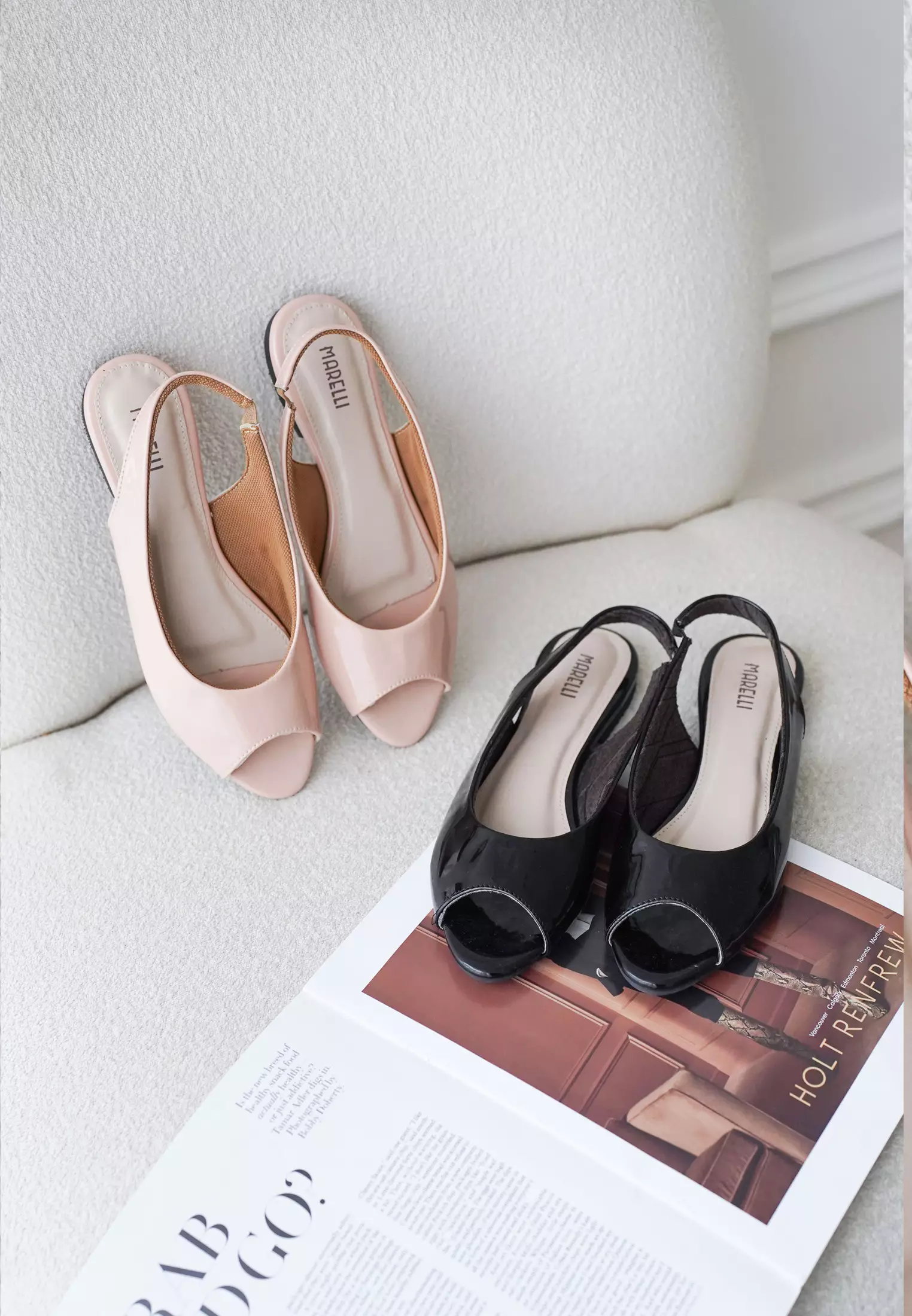 Emily Sepatu Sandal wanita Flat Slip On - Salem patent