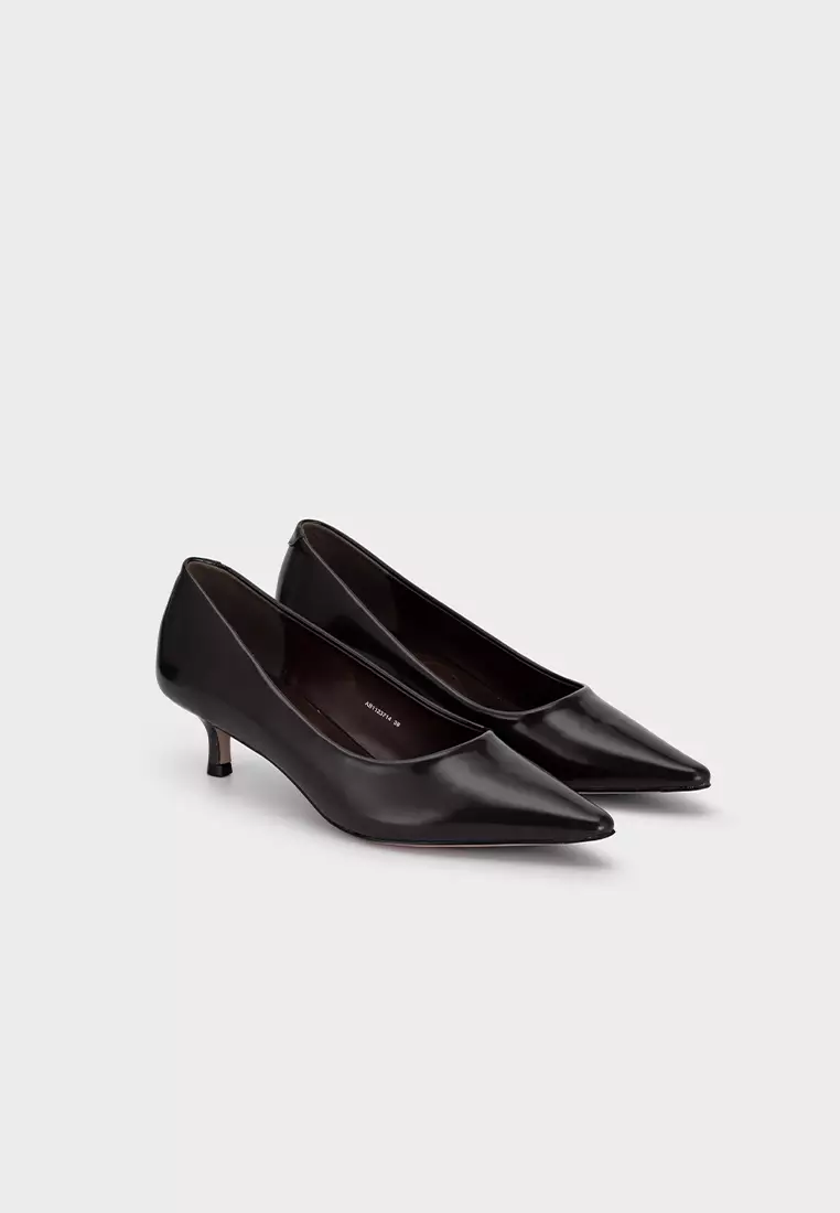 POINTY TOE WITH LEATHER INSOLE KITTEN HEEL PUMP
