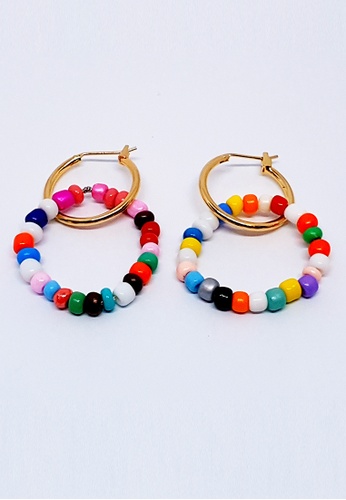 BELLE LIZ gold Magnolia Colorful Beads Earrings 4C8F5AC81E10B3GS_1