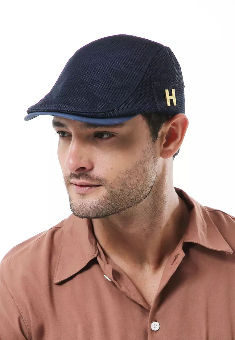 Kai Aksesoris Fashion Topi Pria Wanita Flat Hat Adjustable Strap Material Cotton ORIGINAL - Navy