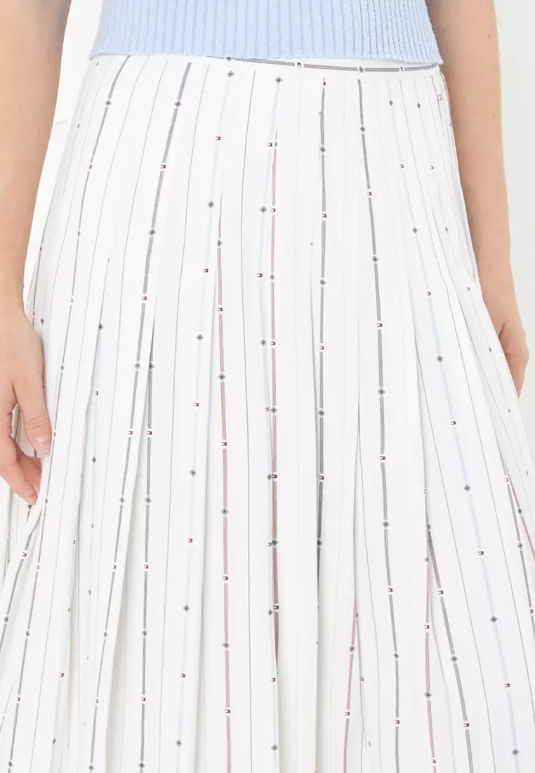 Foulard Pleated Midi Skirt - Tommy Jeans