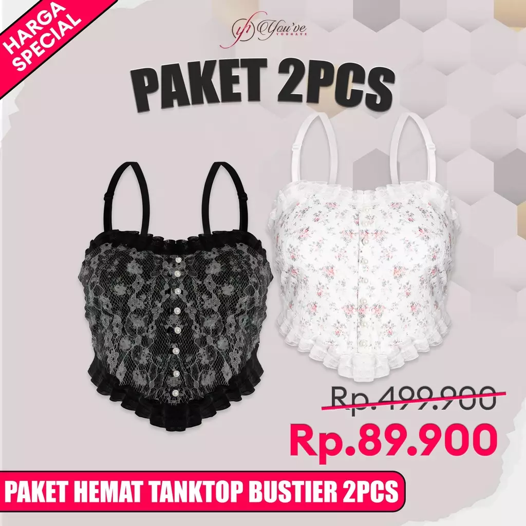YouHave EXCLUSIVE 2 PCS Bundle Paket TankTop Bustier Tank top Wanita Singlet Bralette Crop Top Sport Bra 100129